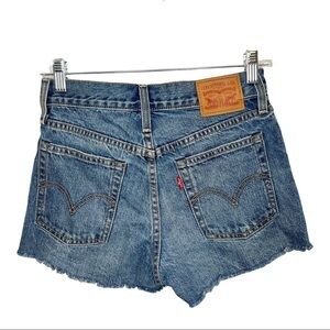 Levi’s Button Fly Cutoff Jean Shorts Size 25 Leather Patch